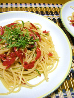 さっぱり❤梅と大葉の冷たいパスタ❤-レシピのメイン写真
