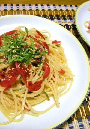 さっぱり❤梅と大葉の冷たいパスタ❤-レシピのメイン写真