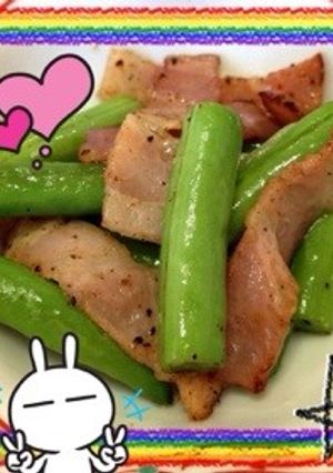 お弁当用…インゲン炒め…(o˘◡˘o)-レシピのメイン写真