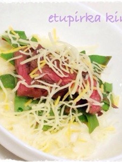和風リゾットのステーキ乗せ-レシピのメイン写真