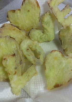 文字キャベツの天ぷら塩味♡＆揚げ物油きり-レシピのメイン写真