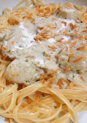 クリームマッシュルームソースホタテパスタ-レシピのメイン写真
