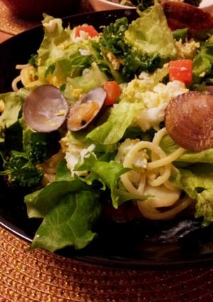 *あさりの豆乳スープサラダパスタ*　　-レシピのメイン写真