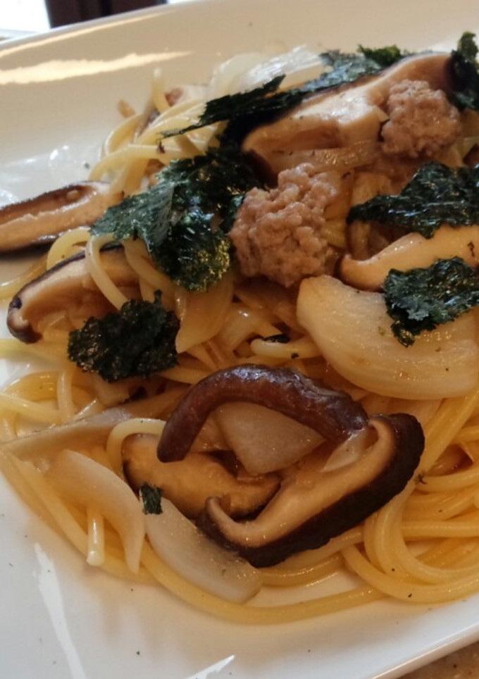 しいたけと新タマネギの和風パスタ-レシピのメイン写真