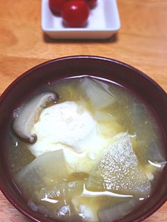 ほっこり♪うちの落とし卵のお味噌汁☆-レシピのメイン写真