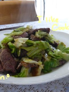 牛肉とキャベツのオイスター炒め!-レシピのメイン写真