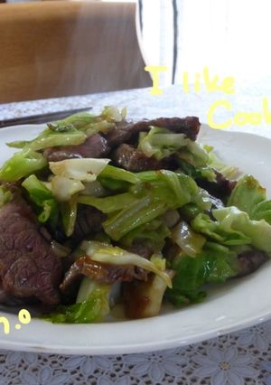 牛肉とキャベツのオイスター炒め！-レシピのメイン写真