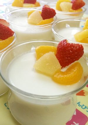 ３時のおやつ和果ごこちでフルーツ牛乳かん-レシピのメイン写真