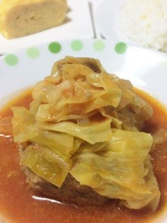 ロールしないキャベツ&大俵煮込みバーグ-レシピのメイン写真
