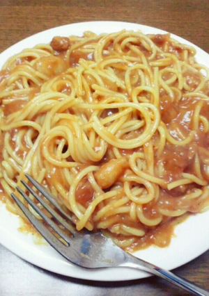 残ったカレーでトロッとパスタ-レシピのメイン写真