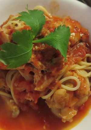 チキントマトソースパスタ-レシピのメイン写真