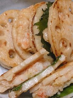れんこんの海老はさみ焼き-レシピのメイン写真