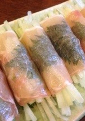 シソ香る♪＊生ハムの大根サラダ巻き＊-レシピのメイン写真