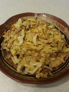 葉物野菜とさつまあげの卵炒め-レシピのメイン写真
