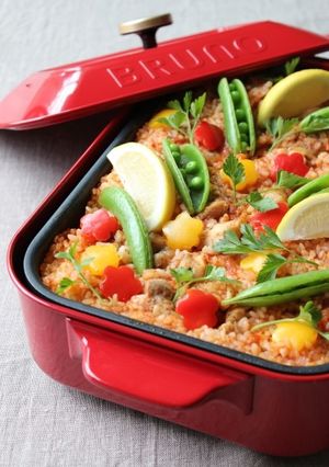 ホットプレートで！パエリア風チキンライス-レシピのメイン写真