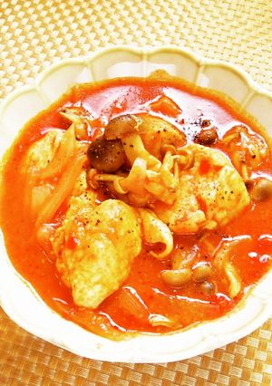 ☺簡単減塩レシピ♪鶏肉のトマト煮☺-レシピのメイン写真