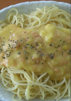 ほんのり甘い...コーンと鮭のパスタ♡-レシピのメイン写真