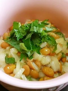 簡単☆玉ねぎと大葉の納豆あえ♪-レシピのメイン写真