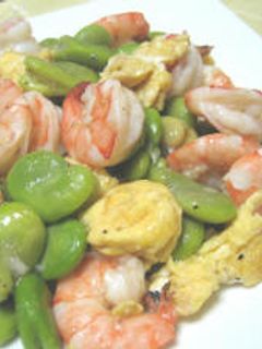 そら豆と海老の炒め物-レシピのメイン写真