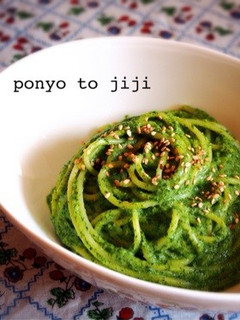 ごま香る*春菊のジェノベーゼ♡パスタ-レシピのメイン写真