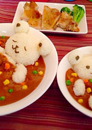 親子でくまさんカレー♡♡-レシピのメイン写真