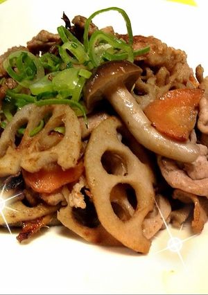 シャキシャキ豚肉レンコンのほんだし炒め♫-レシピのメイン写真