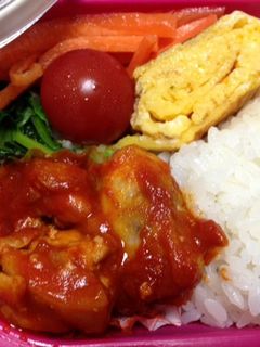 お弁当に簡単鶏のソテートマトソース-レシピのメイン写真