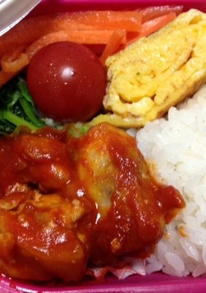 お弁当に簡単鶏のソテートマトソース-レシピのメイン写真