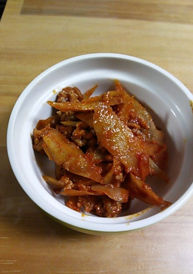 ゴボウとひき肉のトマト炒め煮♪-レシピのメイン写真