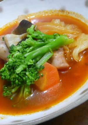 キャベツとウインナーのトマトソーススープ-レシピのメイン写真