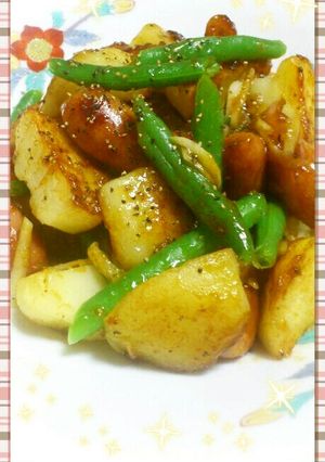 じゃがいもといんげんのにんにく醤油炒め♪-レシピのメイン写真