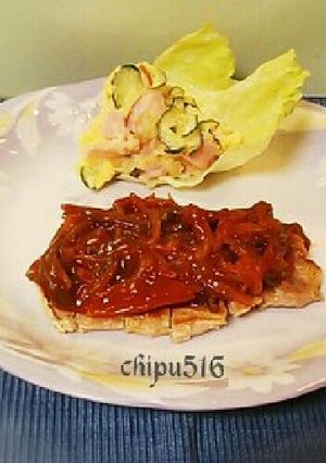 簡単子供が喜ぶ野菜ソース豚ロース肉ソテー-レシピのメイン写真