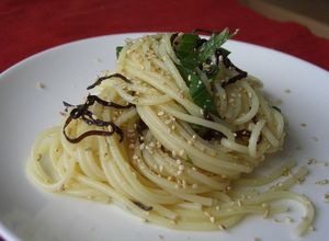 さっぱり簡単！塩昆布と大葉の冷たいパスタ-レシピのメイン写真