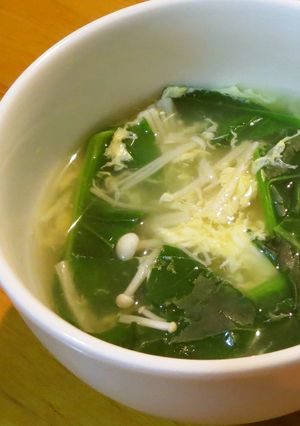 のらぼう菜も仲間入り♪かきたまスープ-レシピのメイン写真