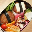お弁当に!ハンバーグ巻き・おにぎり♪