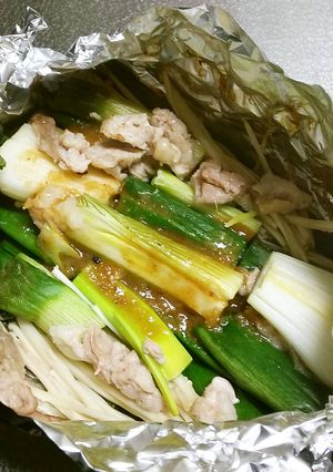 葉玉ねぎとえのきのホイル焼き！-レシピのメイン写真