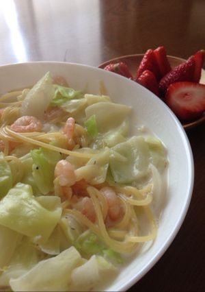 春キャベツとエビの簡単パスタ-レシピのメイン写真
