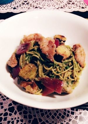 ほうれん草の青汁入り豚肉パスタ♡-レシピのメイン写真