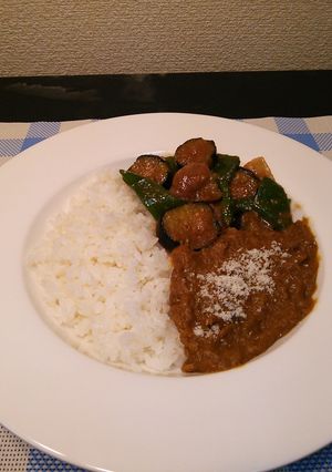 【松橋】相性抜群豚バラなす味噌炒めカレー-レシピのメイン写真