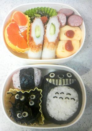 トトロ まっくろくろすけ キャラ弁-レシピのメイン写真
