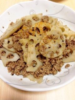 簡単!れんこんと挽肉のきんぴら-レシピのメイン写真