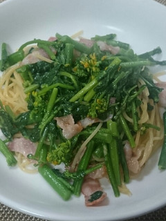 菜の花とベーコンのパスタ山葵風味-レシピのメイン写真