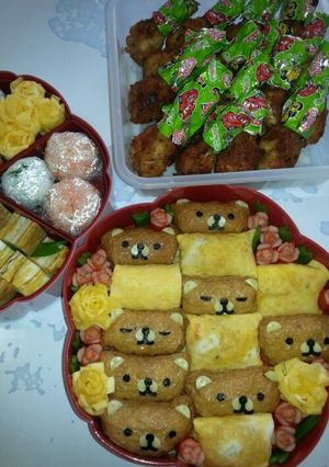 リラックマのお花見弁当-レシピのメイン写真