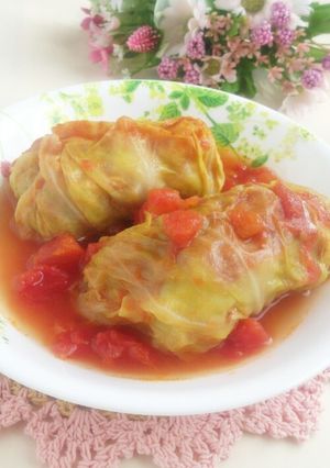 トマトで煮込む☆ロールキャベツ-レシピのメイン写真
