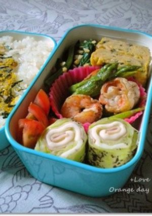 お弁当に＊キャベツとハムのゆかり巻き-レシピのメイン写真