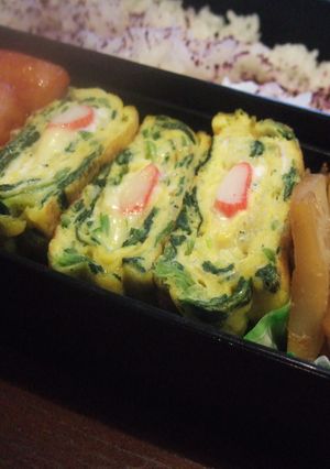 ほうれん草とシラスとカニカマの卵焼き-レシピのメイン写真