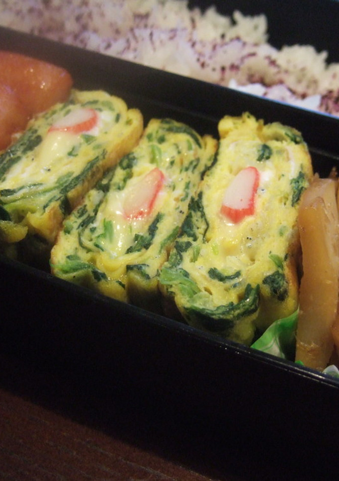 ほうれん草とシラスとカニカマの卵焼き-レシピのメイン写真
