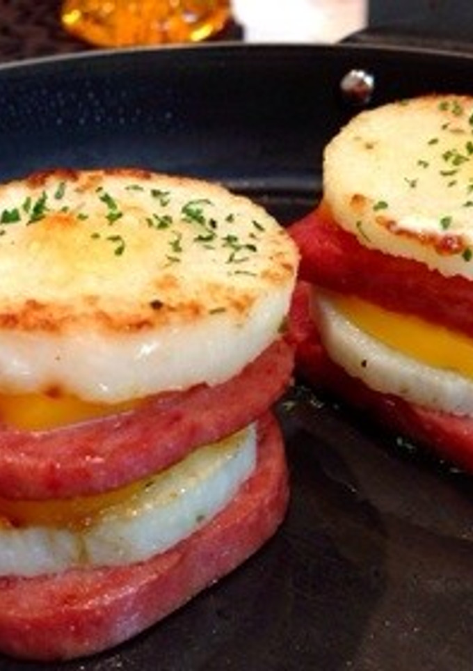 長芋とスパムのチーズ重ね焼き-レシピのメイン写真