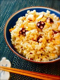 タケノコとタコの炊き込みご飯-レシピのメイン写真