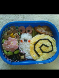 カタツムリと紫陽花のお弁当(キャラ弁)-レシピのメイン写真